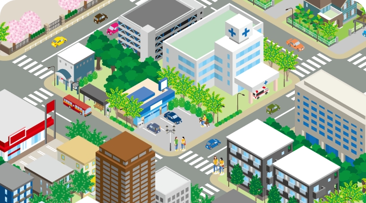 街並みのイラスト