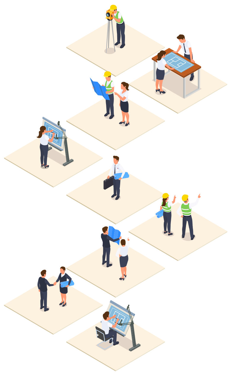 いろんな職種のスタッフのイラスト